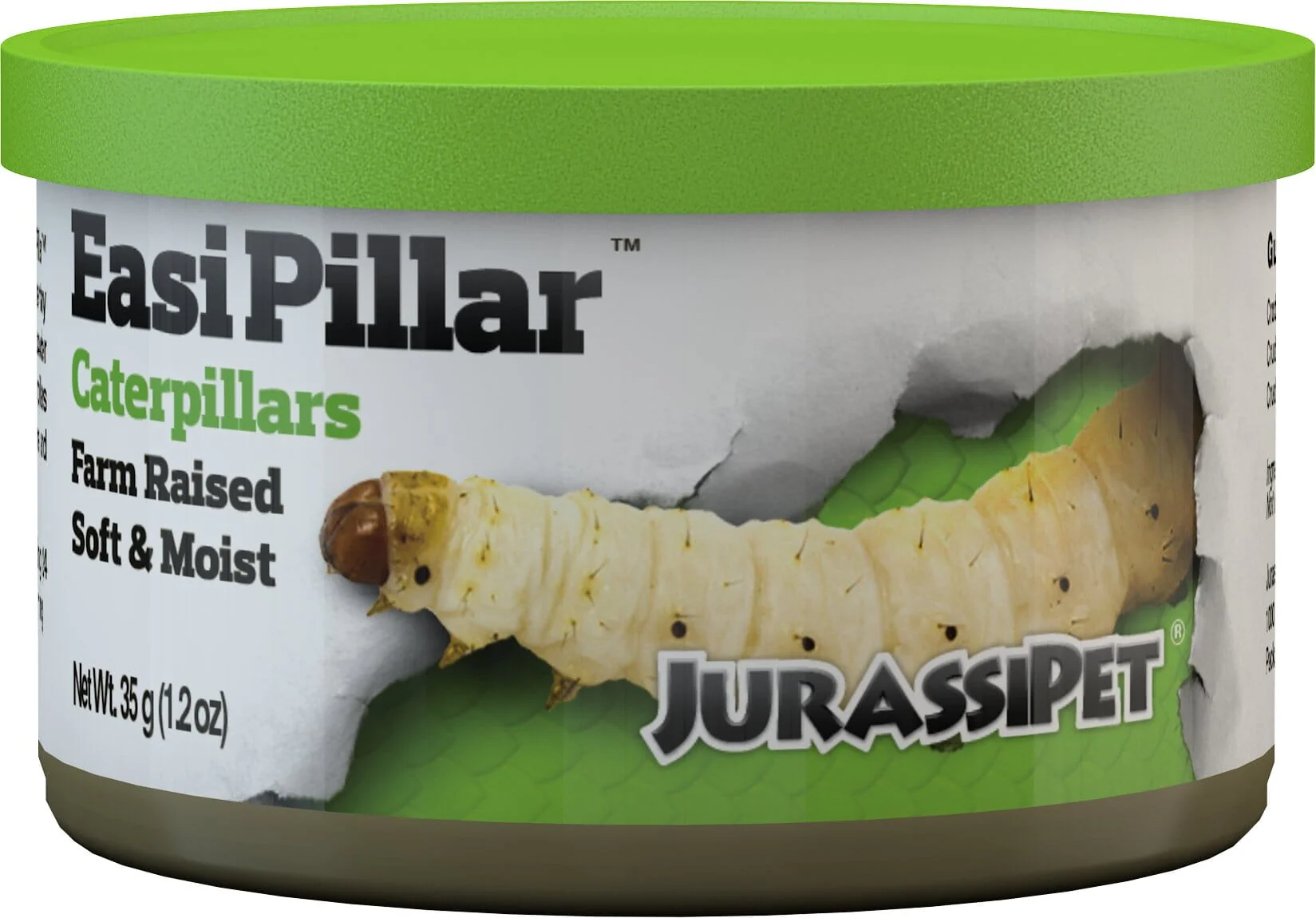 Jurrasipet Jurassidiet Easi-Pillar Caterpillar Soft Reptile Treats and Food - 1.2 Oz