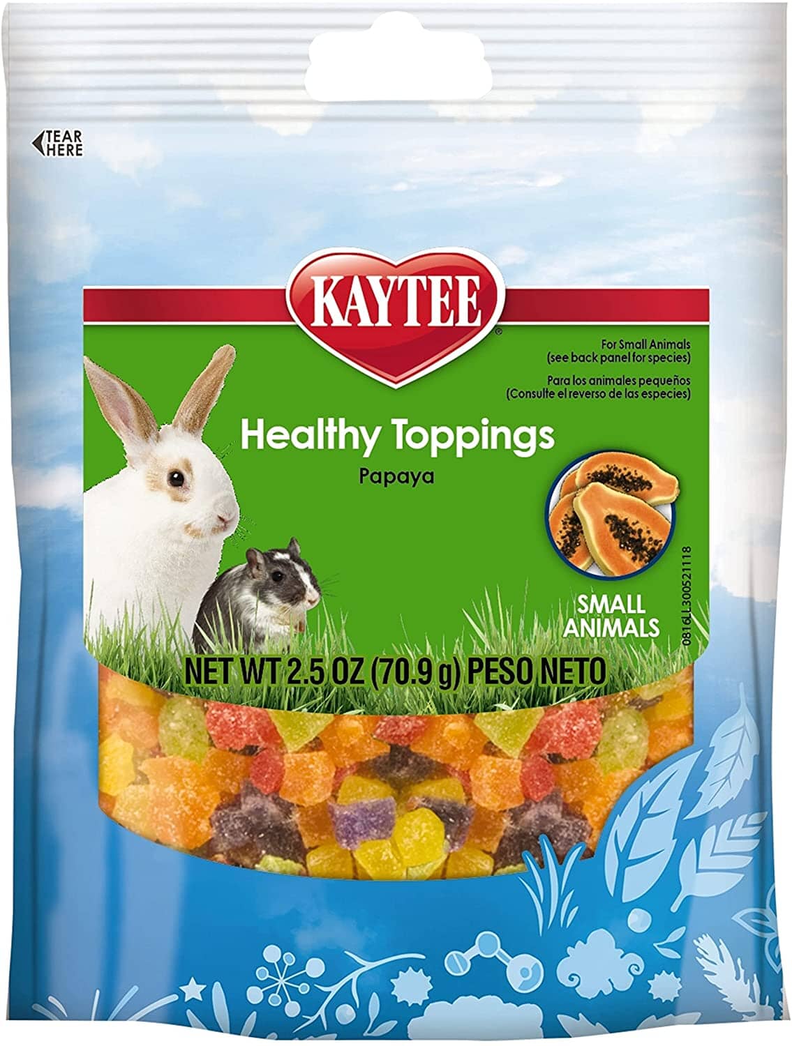 Kaytee Healthy Toppings Papaya Treat for Small Animals - 2.5 Oz