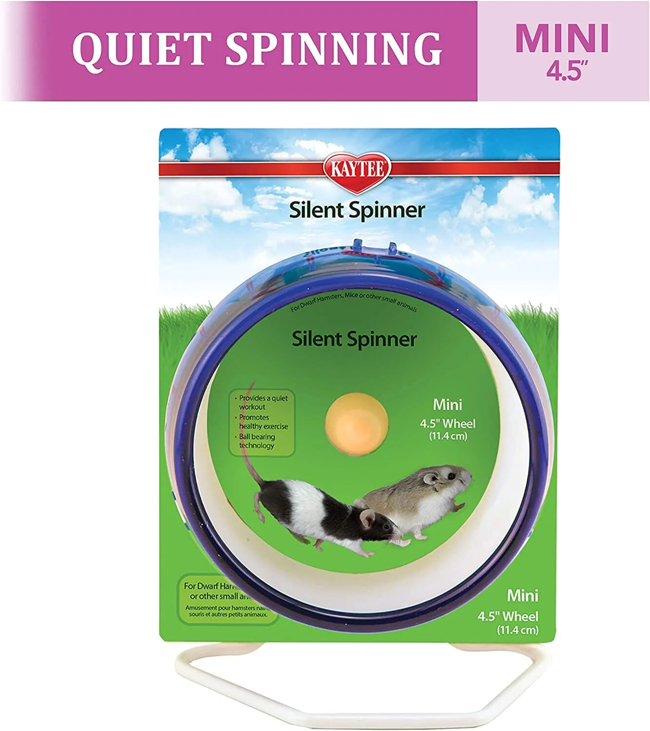 Kaytee Silent Spinner Wheel Clear - 4.5 in - Image 2