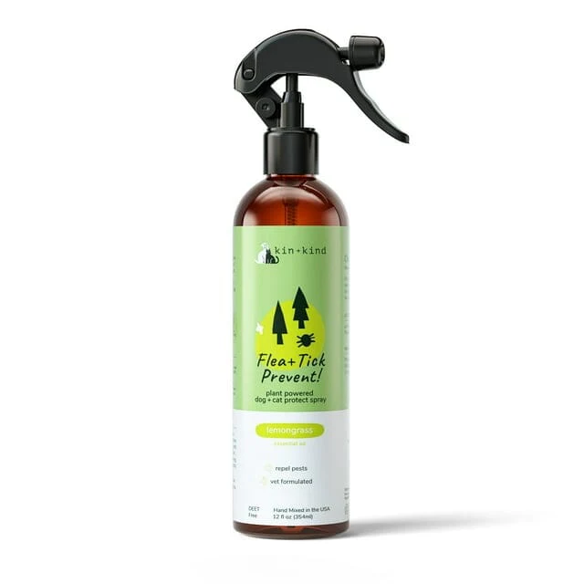 KIN + KIND Protection and Prevention Lemongrass Scented Flea and Tick Cat and Dog Spray - Image 2