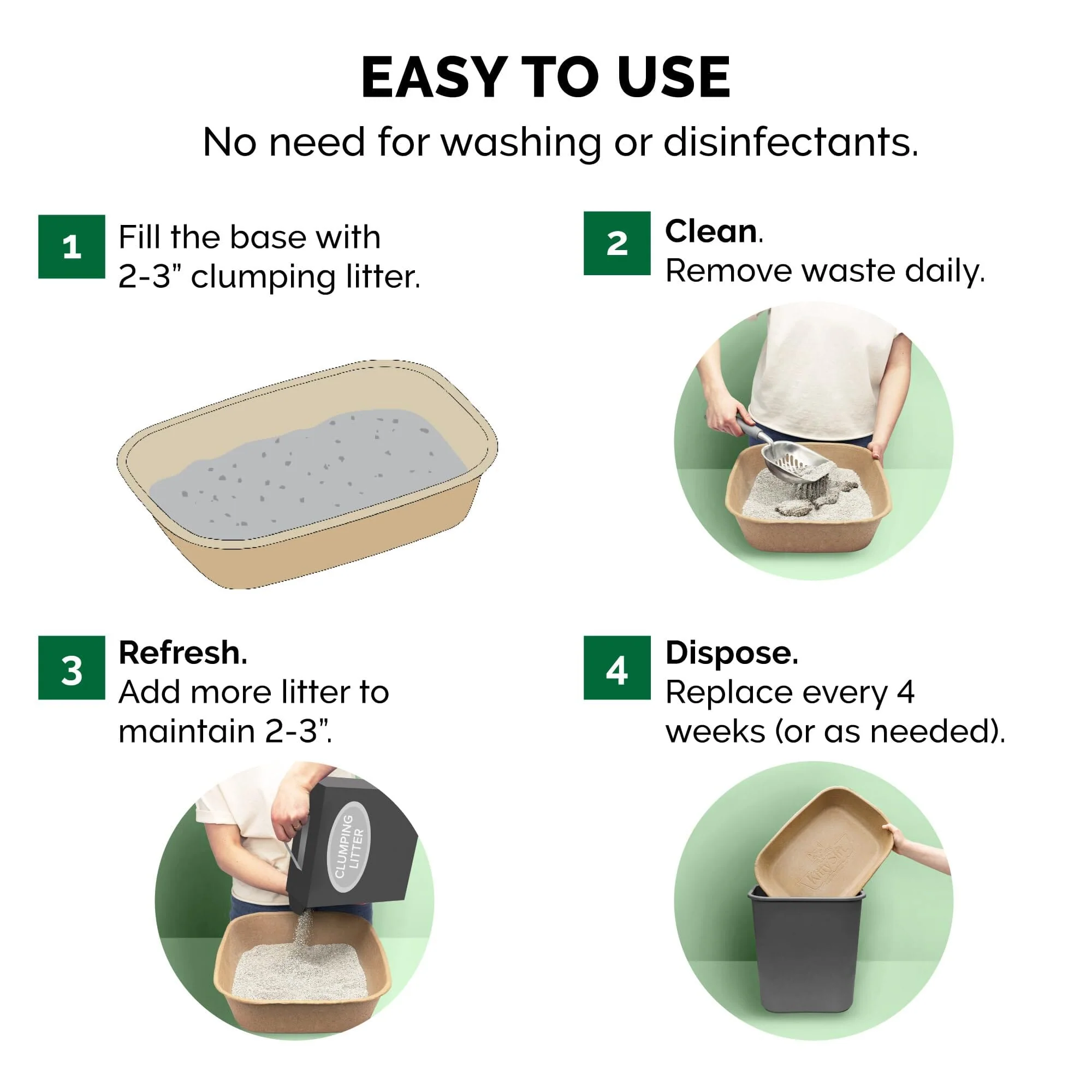 Kitty Sift Eco-Friendly Disposable Cat Litter Box - Large - 2 Pack - Image 4