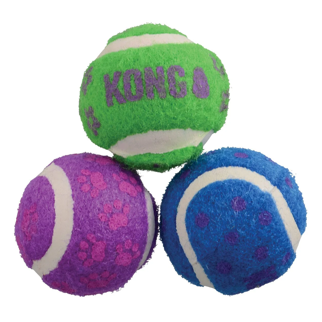 Kong Active Tennis Balls with Bells Cat Toy - Assorted - Image 2