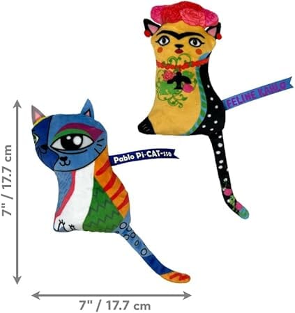 Kong Artz Kahlo and Picasso Ribbon and Tail Crackle and Plush Catnip Cat Toy - 2 Pack - Image 3