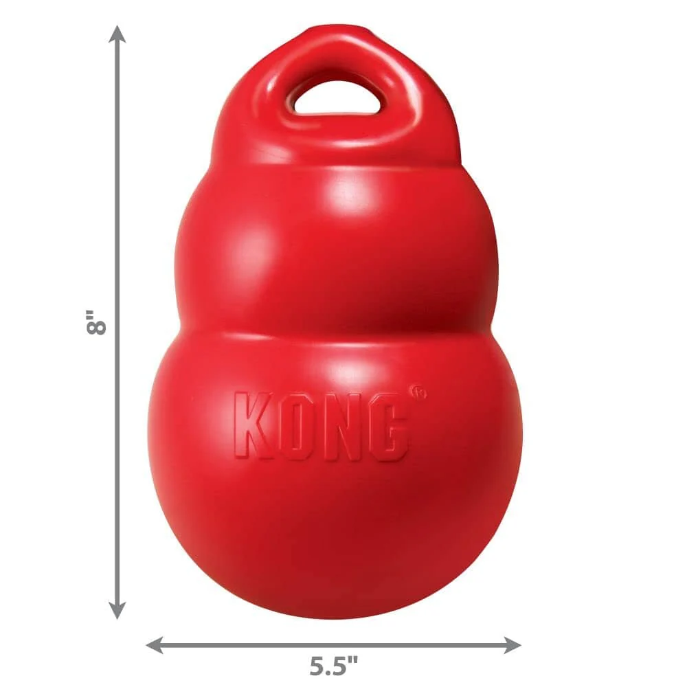 Kong Bounzer Squeak and Rubber Air-Filled Dog Toy Red - Large - Image 4