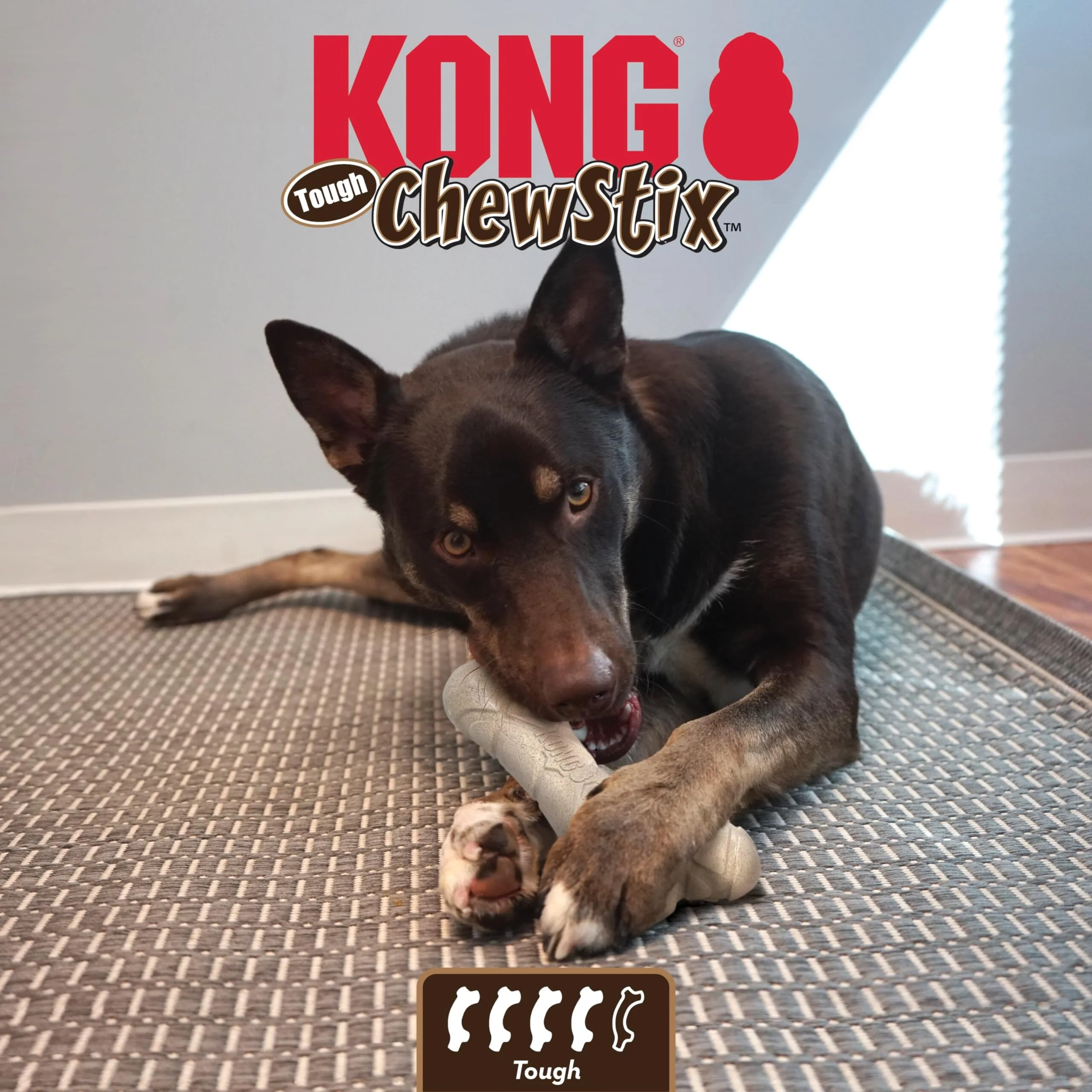 Kong ChewStix Tough Femur Real Wood Bone Dog Toy - Medium - Image 2