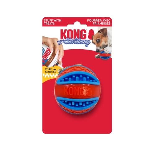 Kong Chi-Chewy Zippz Oral Hygeinic Grooves Ball Dog Toy - Large