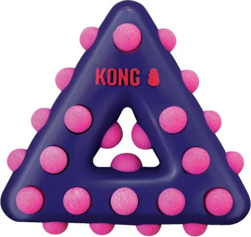 Kong Dotz Textured Gum Massaging Triangle Dog Toy - Small - Image 2