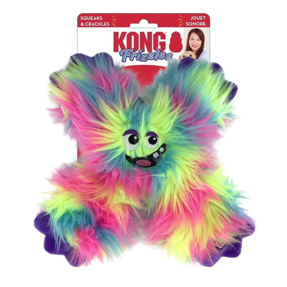 Kong Frizzles Spazzle Squeak and Crackle Cozy Plush Dog Toy - Medium