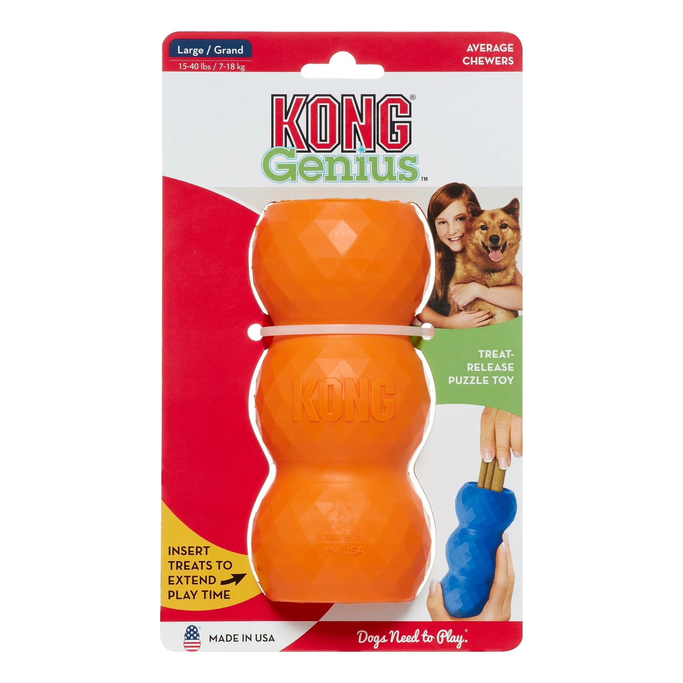 Kong Genius Mike Treat Dispensing TPR Dog Toy - Large