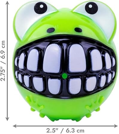 Kong Grinz Frog Bounce and Squeak and Fetch Rubber Dog Toy - Image 3
