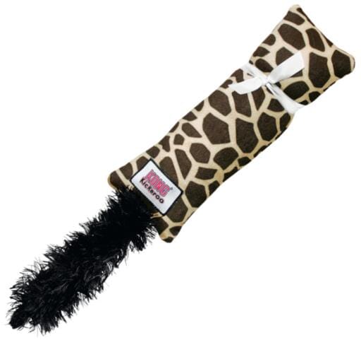 Kong Kickeroo Giraffe Pattern Interactive Plush and Feather Catnip Cat Toy - Image 2