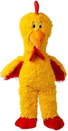 Kong Knots Chicken Internally Knotted Low-Stuffing Squeak and Plush Dog Toy - Yellow - Image 2