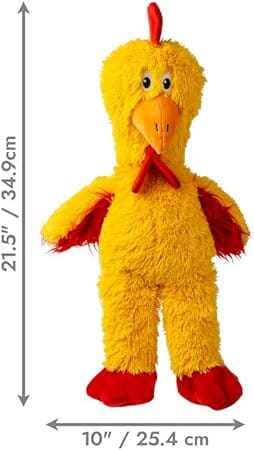 Kong Knots Chicken Internally Knotted Low-Stuffing Squeak and Plush Dog Toy - Yellow - Image 3