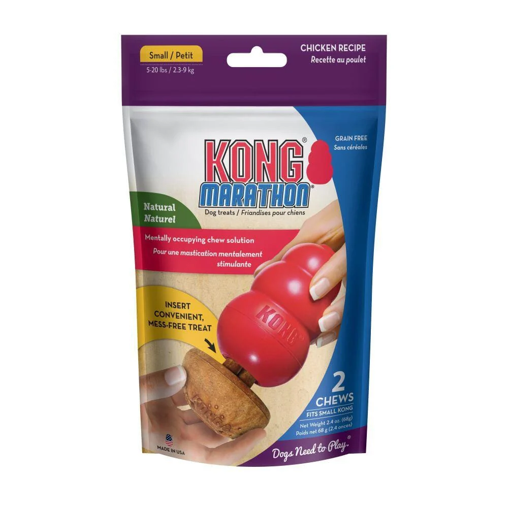 Kong Marathon Chew Dog Toy Stuffing Chewy Dog Treats - Chicken - Small - 2 Pack