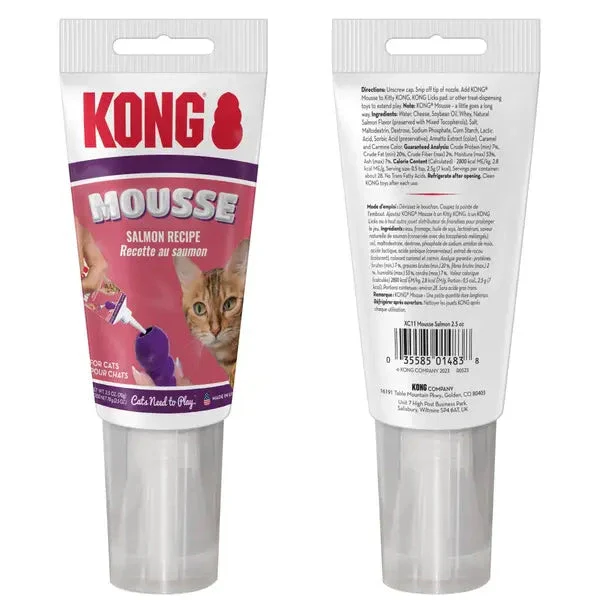 Kong Mousse Salmon Spreading Lickable Cat Treats for Kong Toys - 2.5 Oz