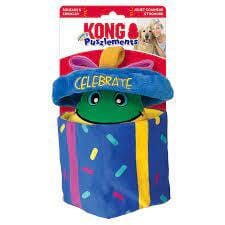 Kong Puzzlements Presents Crinkle and Squeaking Plush Dog Toy - Medium