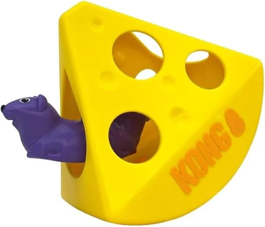 Kong Rewards Rocker Cheese Wedge Interactive Puzzle Treat Dispensing Cat Toy - Image 3