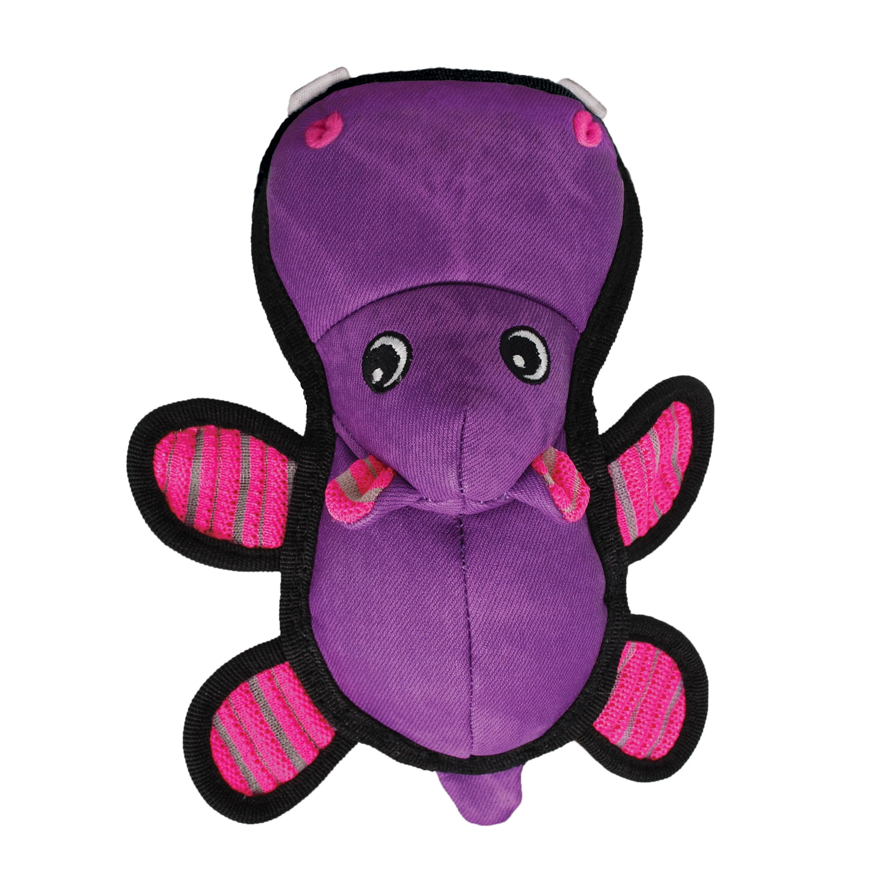 Kong Roughskinz Hippo Plush Dog Toy - Purple - Extra Small - Image 2