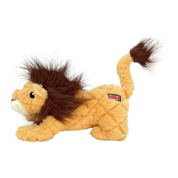 Kong Scampers Wildlife Lion Low-Tone Squeaking and Plush Dog Toy - Tan - Medium - Image 2