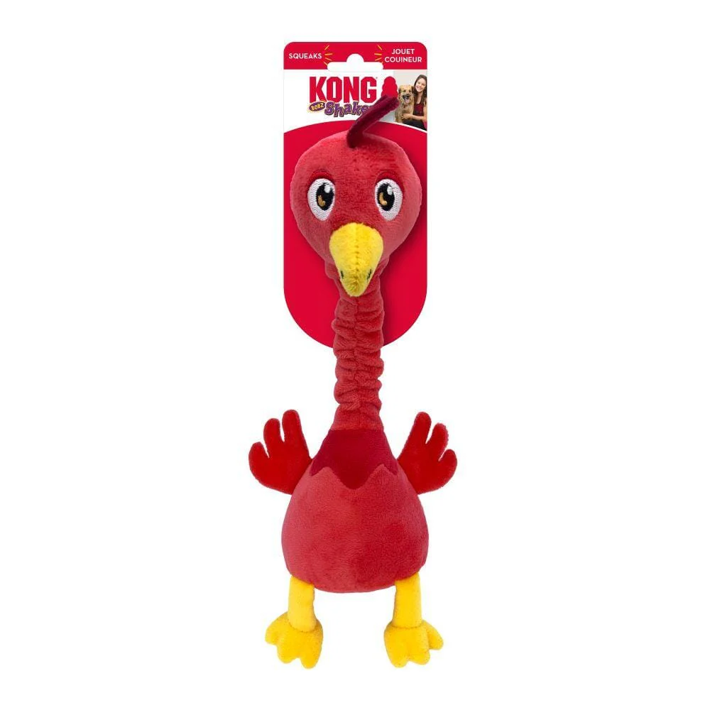 Kong Shakers Bobz Rooster Flexible Squeak and Plush Dog Toy - Medium