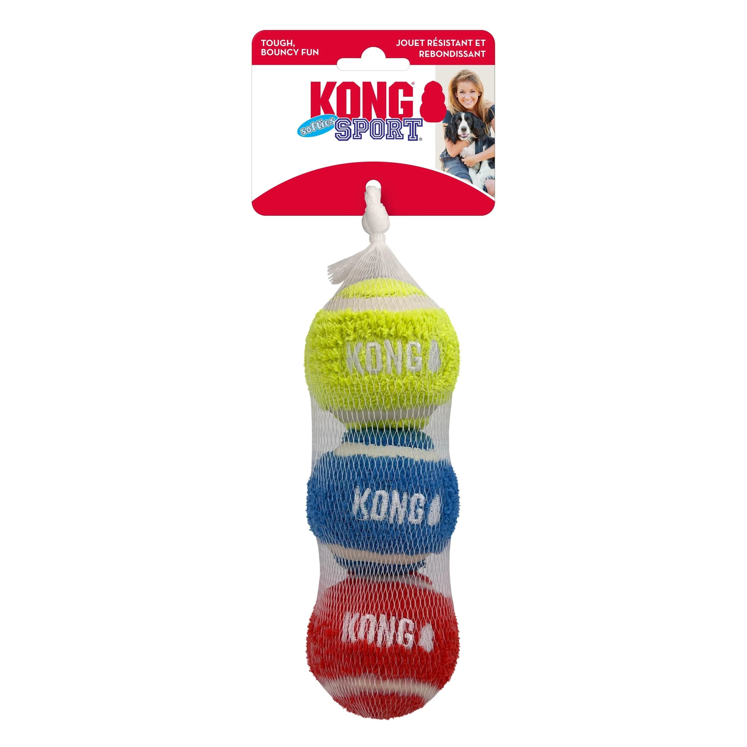 Kong Sport Softies Ball Non-Squeak Sherpa Fleece Covered Tennis Balls Fetch Dog Toys