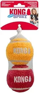 Kong Sport Softies Ball Non-Squeak Sherpa Fleece Covered Tennis Balls Fetch Dog Toys - Image 3
