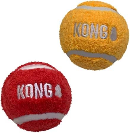 Kong Sport Softies Ball Non-Squeak Sherpa Fleece Covered Tennis Balls Fetch Dog Toys - Image 4