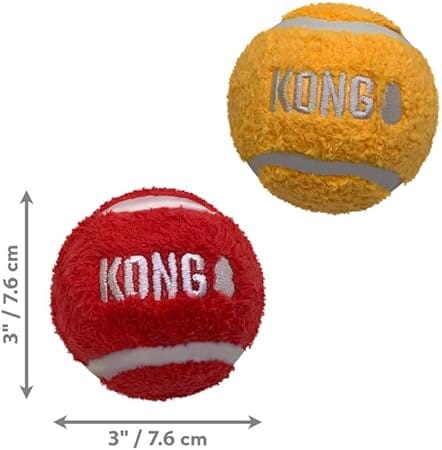 Kong Sport Softies Ball Non-Squeak Sherpa Fleece Covered Tennis Balls Fetch Dog Toys - Image 5