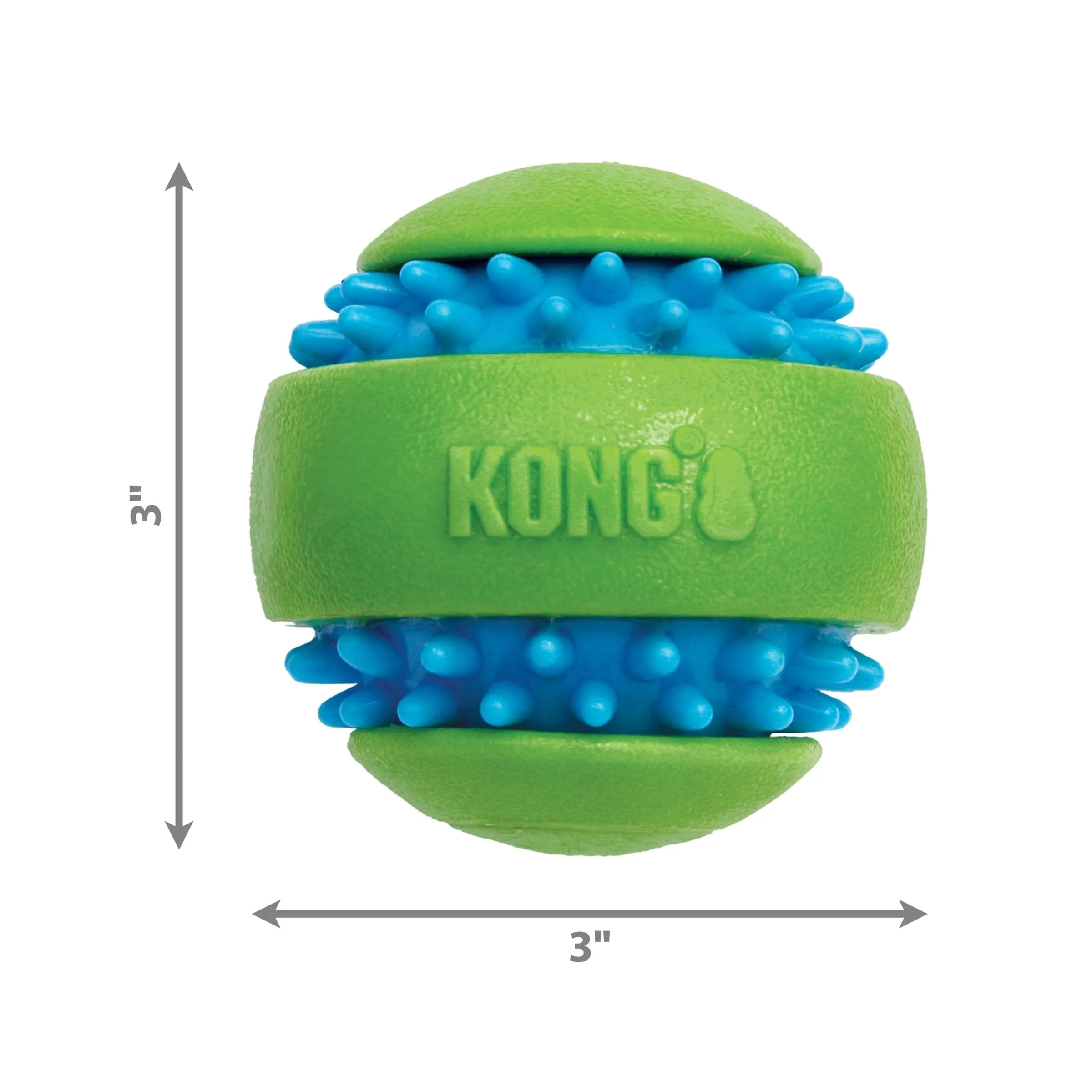 Kong Squeezz Goomz Ball Dental Textured and Squeak Rubber Dog Toy - Medium - Image 3
