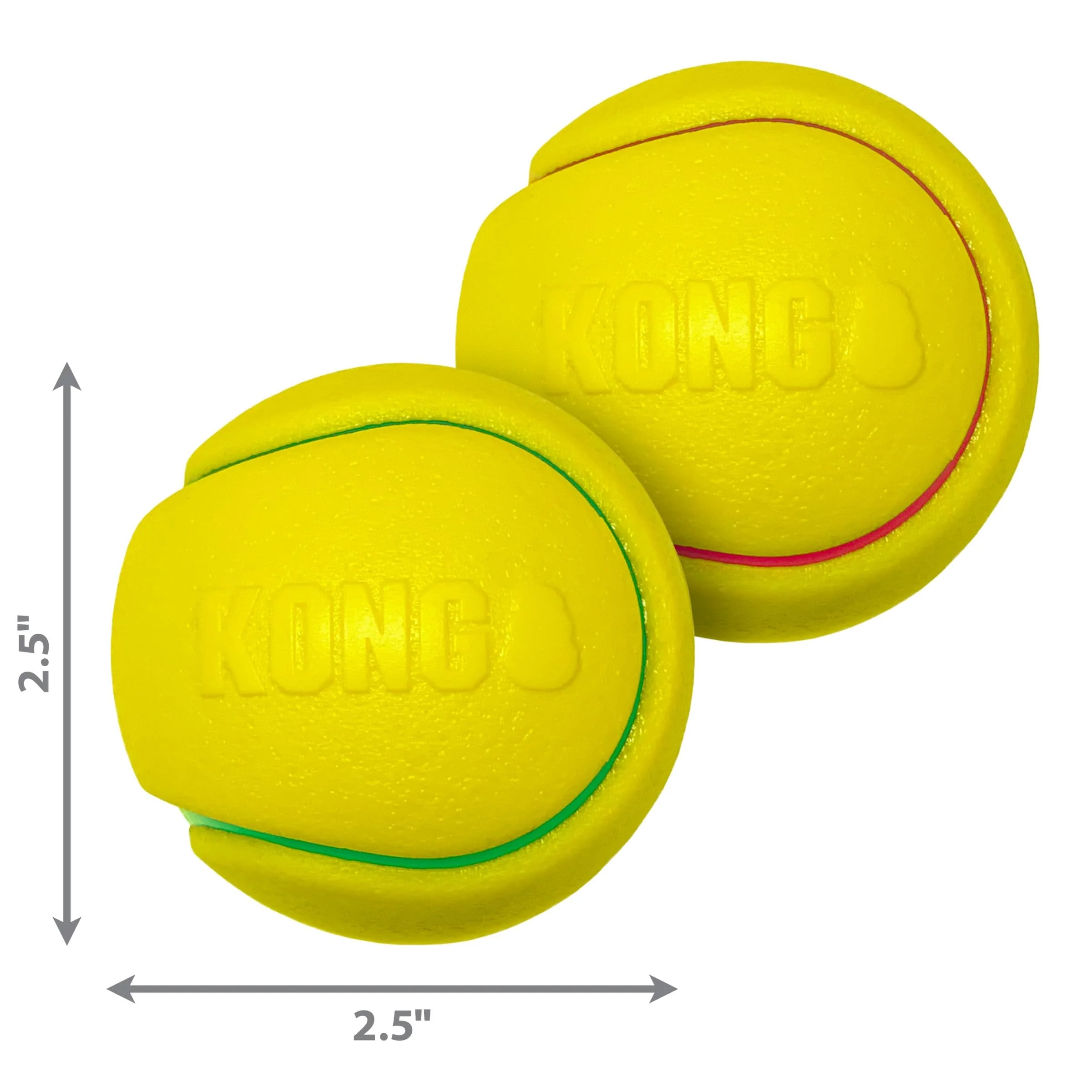 Kong Squeezz Tennis Balls Fetch and Squeak Rubber Dog Toys - Assorted - Medium - Image 3