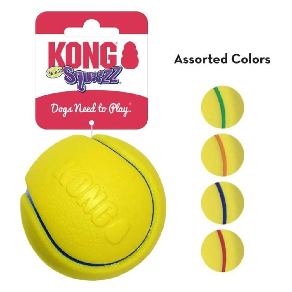 Kong Squeezz Tennis Balls Squeak and Fetch Dog Toys - Bulk - Assorted - Large - Image 5