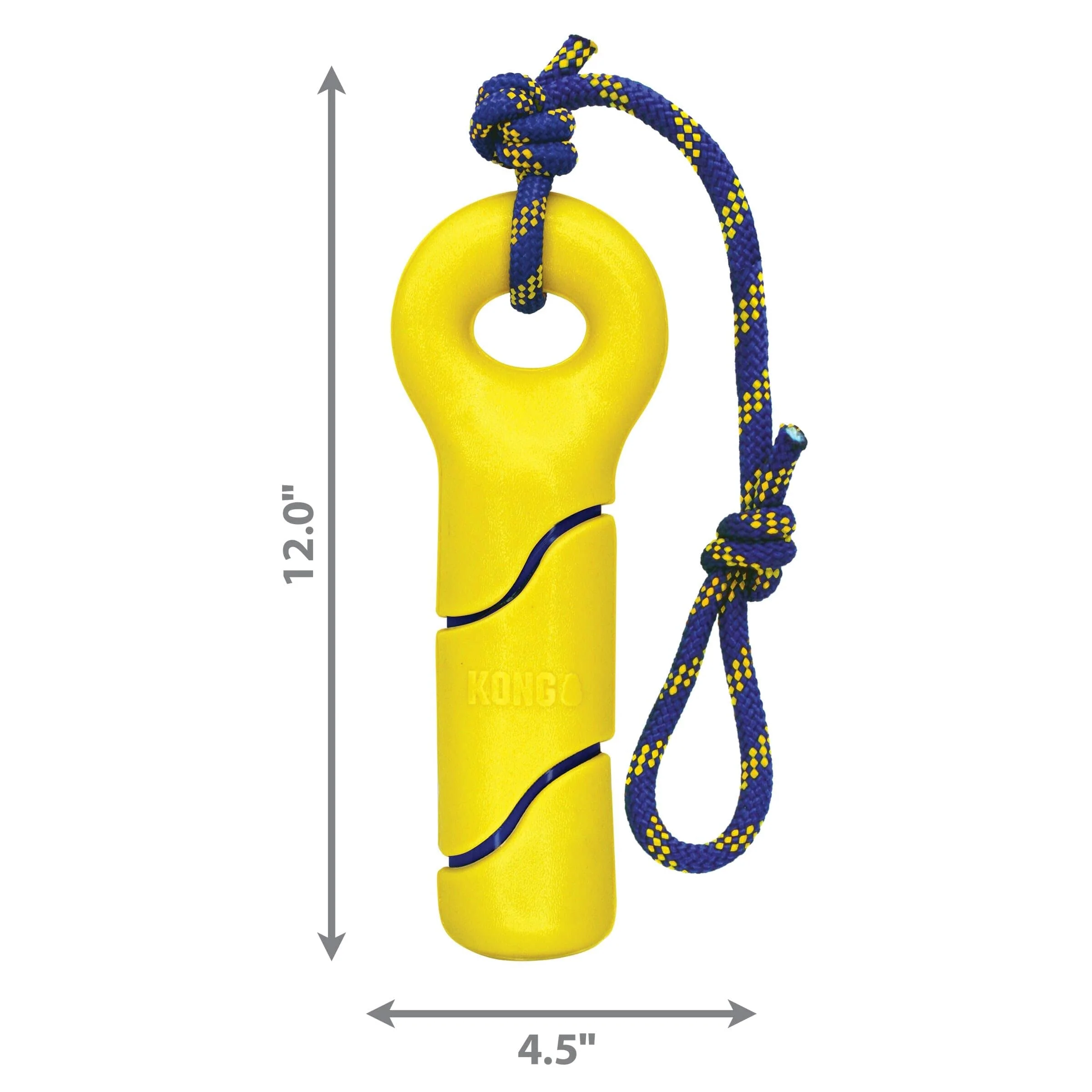 Kong Squeezz Tennis Buoy Rope and Squeak Floating Rubber Dog Toy - Medium - Image 3