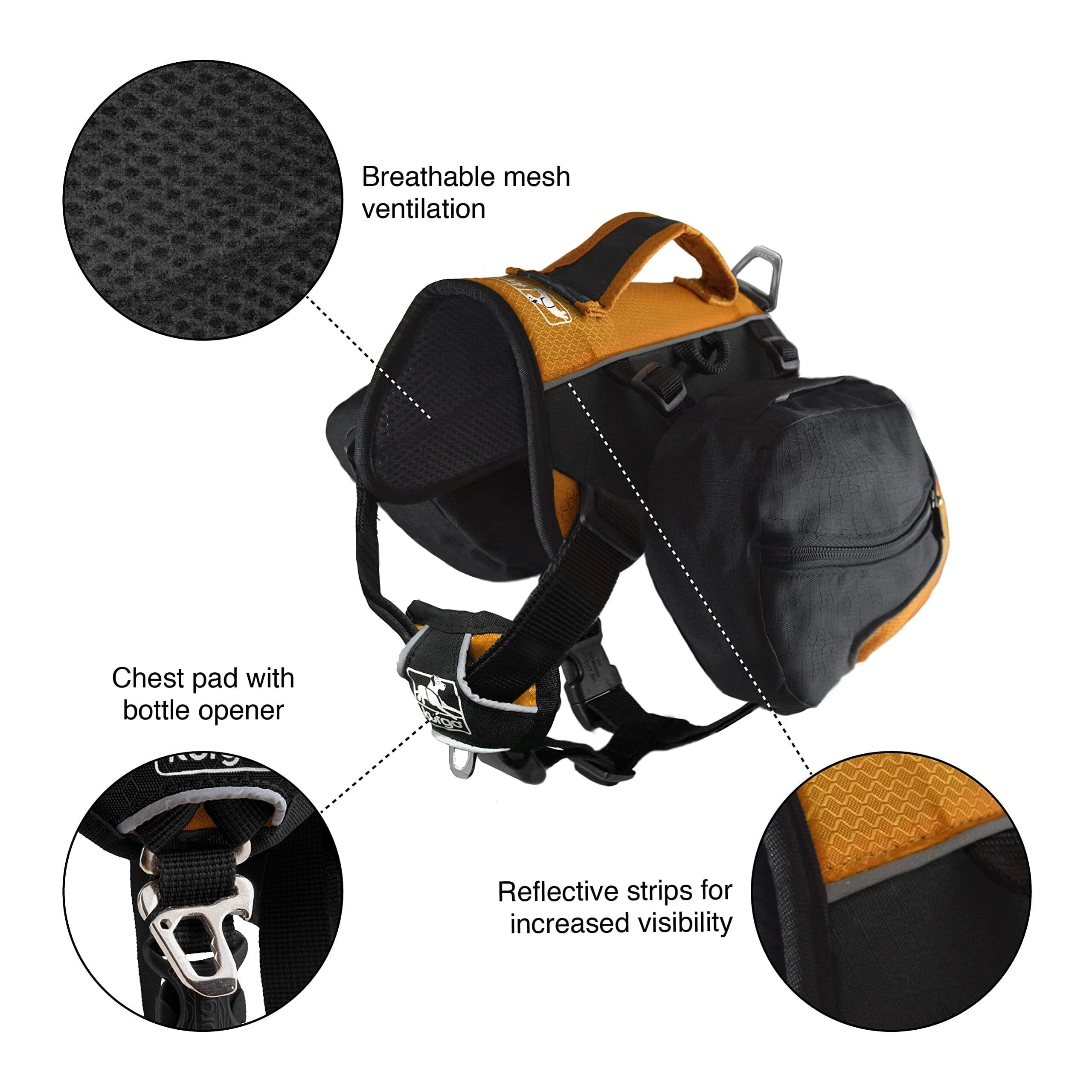 Kurgo Baxter Hiking Reflective Dog Backpack and Harness - Image 2