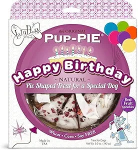 Lazy Dog Original Pup-Pie Happy Birthday Special Dog Pre-Sliced Baked Dog Biscuit Treats - 5 Oz