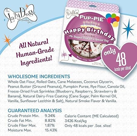 Lazy Dog Original Pup-Pie Happy Birthday Special Dog Pre-Sliced Baked Dog Biscuit Treats - 5 Oz - Image 3