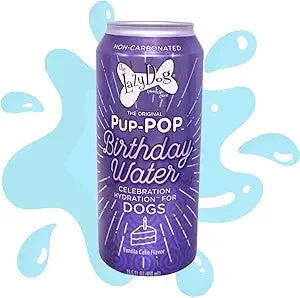 Lazy Dog Pup-Pop Birthday Water Vanilla Cake Flavored Dog Water - 15.5 Oz - 4 Pack
