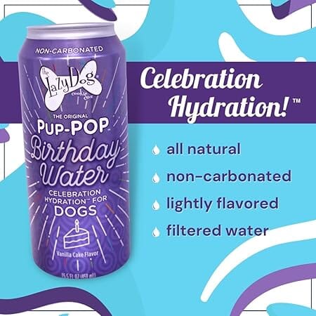 Lazy Dog Pup-Pop Birthday Water Vanilla Cake Flavored Dog Water - 15.5 Oz - 4 Pack - Image 2