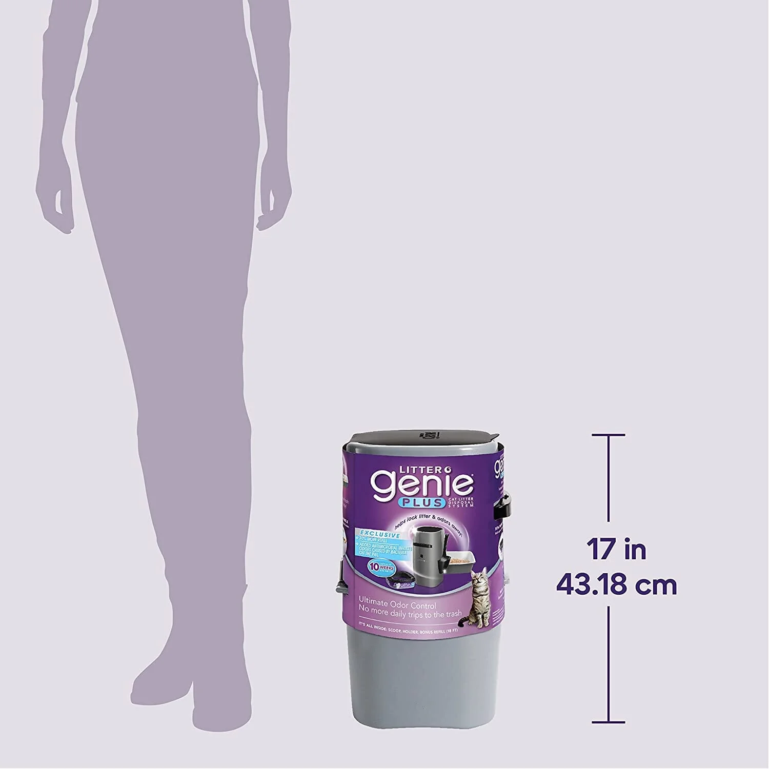 Litter Genie Litter Genie Plus Cat Litter Disposal System - Silver - Image 8