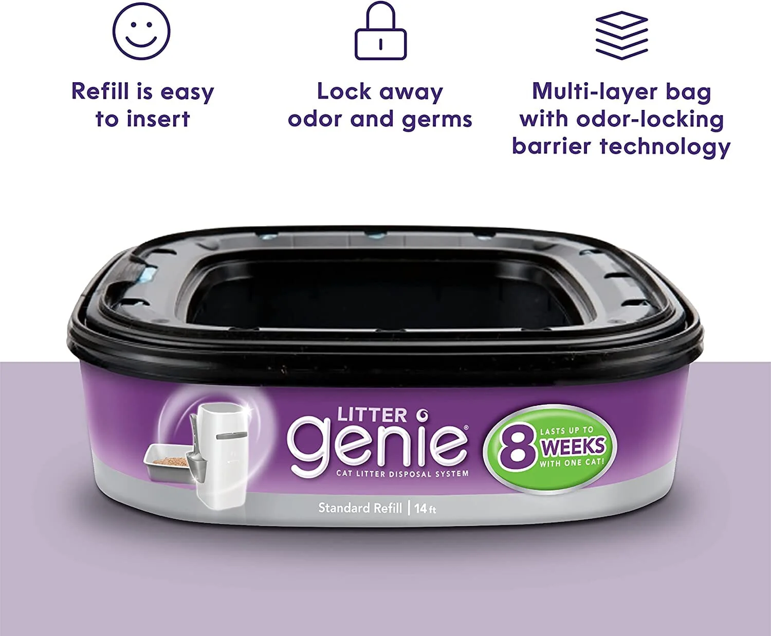 Litter Genie Litter Genie Plus Refill Cat Litter Disposal System - Black - 4 Pack - Image 3