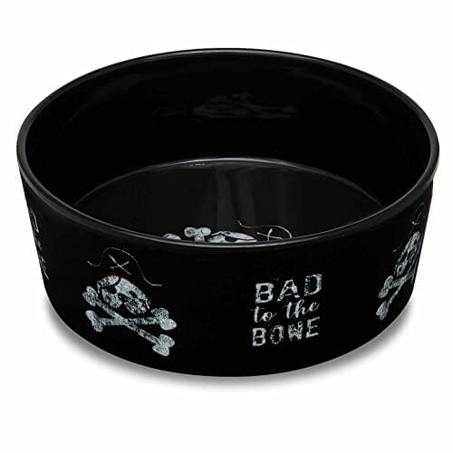 Loving Pets Anti-Skid Dolce Moderno Bad-To-The-Bone Plastic Cat and Dog Bowl