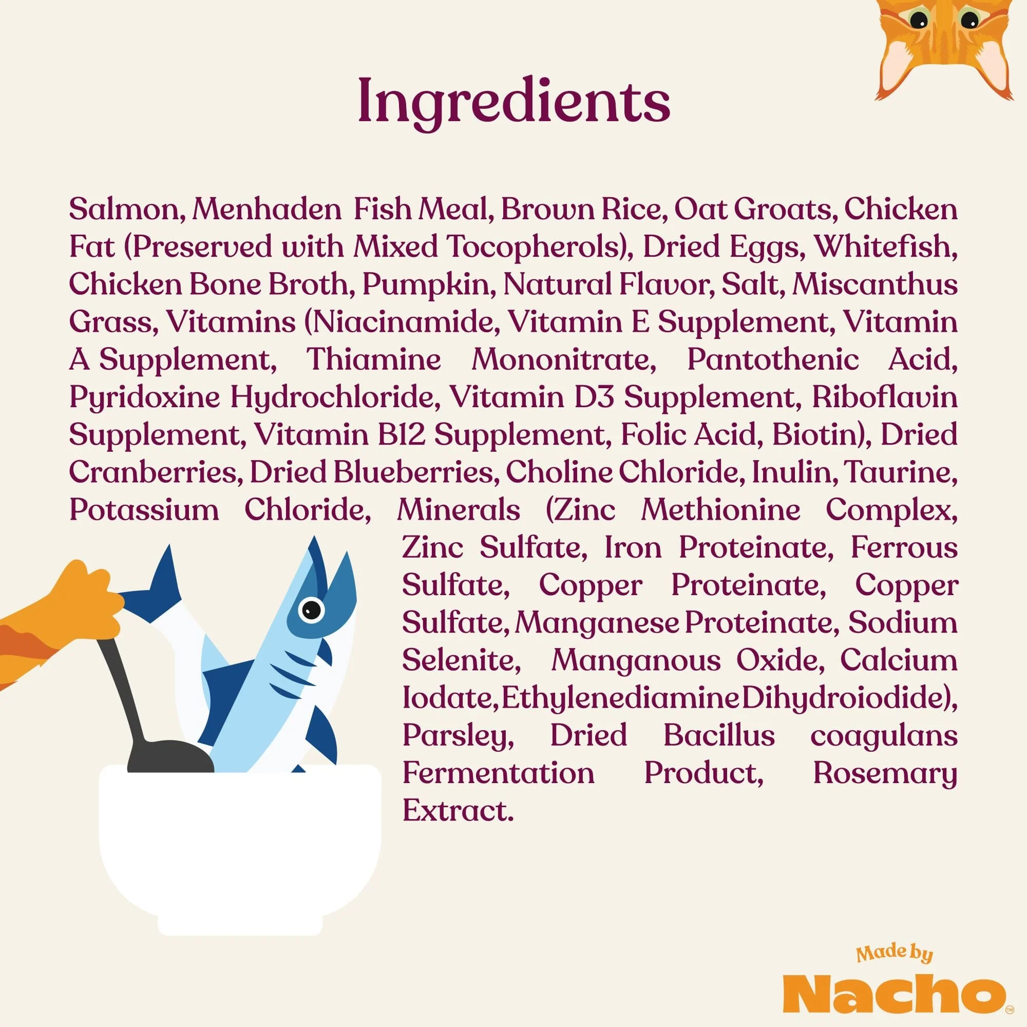Made by Nacho Salmon and Pumpkin in Bone Broth Dry Cat Food - 2 Lbs - Image 4