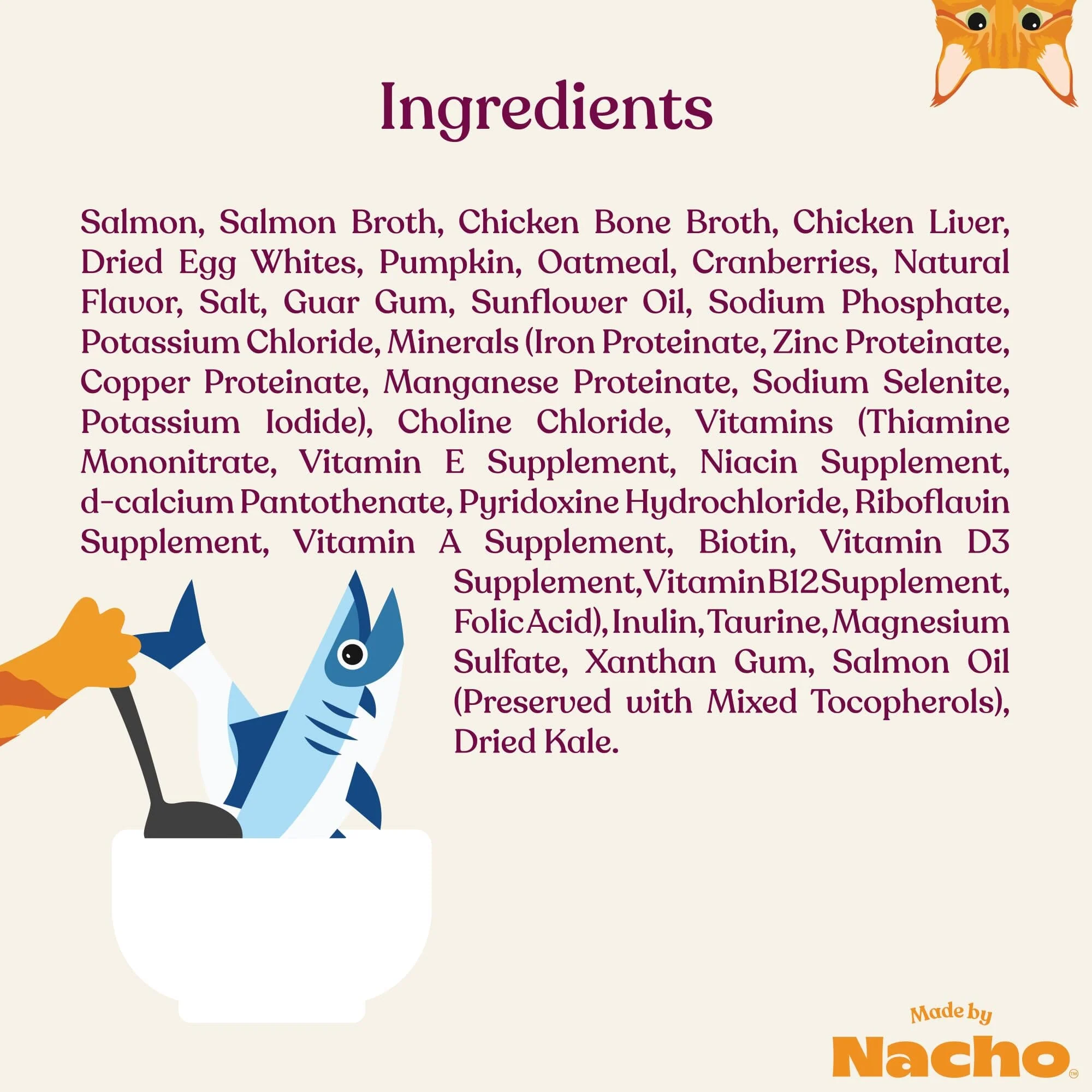 Made by Nacho Salmon and Sole Minced in Bone Broth Canned Cat Food - 3 Oz - Case of 24 - Image 4
