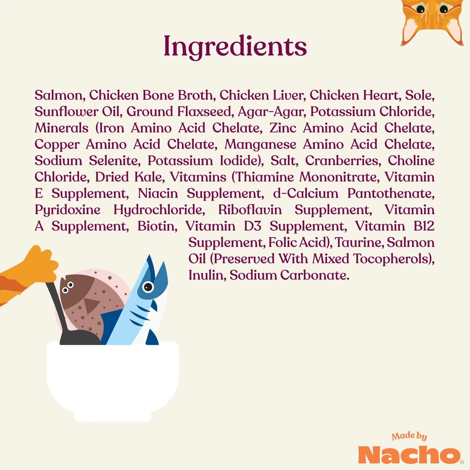 Made by Nacho Salmon and Sole Pate Canned Cat Food - 5.5 Oz - Case of 24 - Image 5