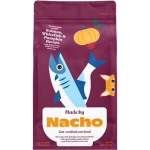 Made by Nacho Salmon Whitefish and Pumpkin Dry Cat Food with Freeze-Dried Raw Bits - 4 Lbs