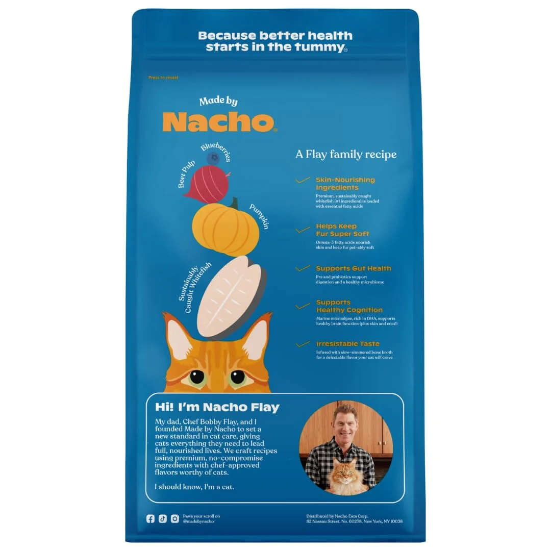 Made by Nacho Skin and Coat Whitefish and Pumpkin Dry Cat Food - 2 Lbs - Image 2