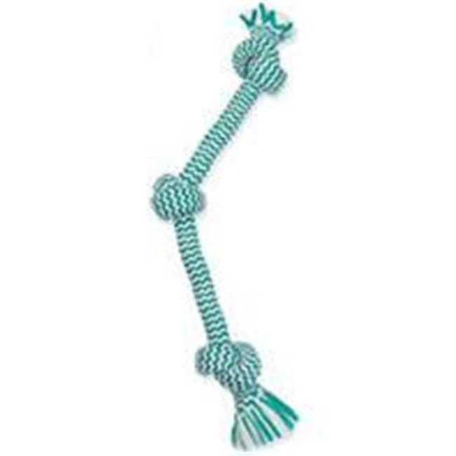 Mammoth Pet Products 3-Knotted Extra Fresh Dental Floss Mint Scent Rope Tug Dog Toy - Image 2