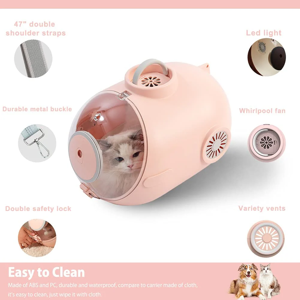 Mclovin's Pet Submarine Hard-Shell Travel Pet Carrier - Pink - Image 3