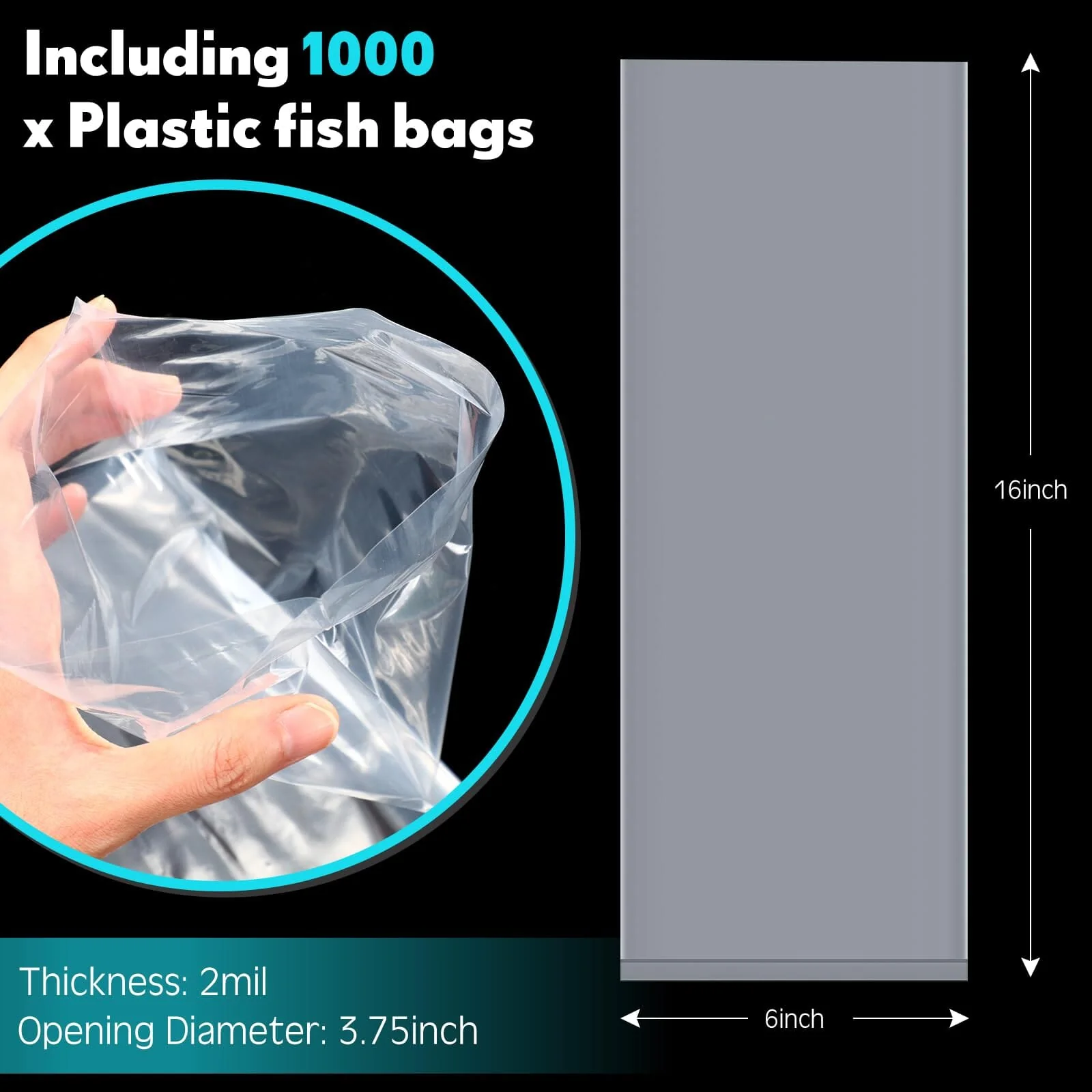 MDT Packaging Poly Fish Bag - 6X14 In - 1000 Count - Image 2