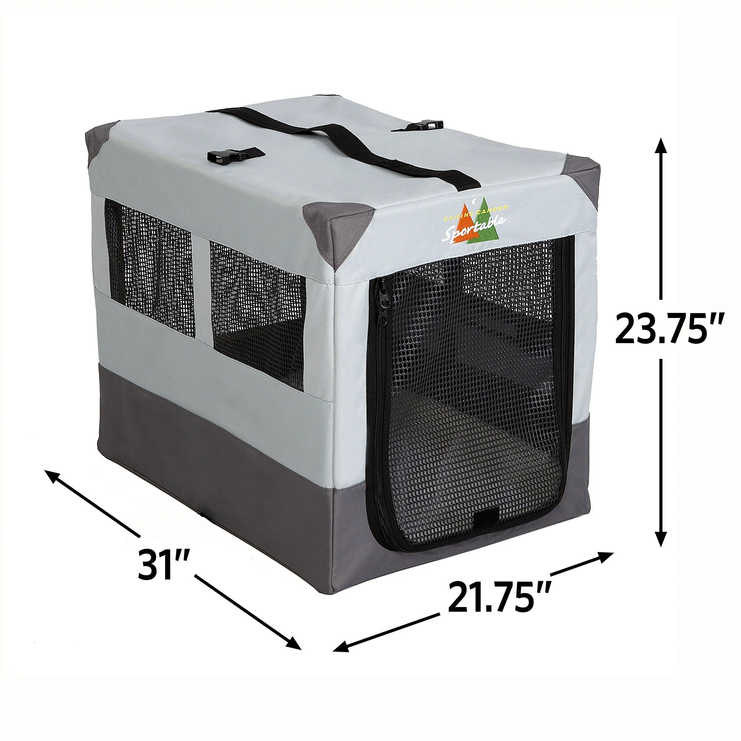 Midwest Canine Camper Pop-Up Tent Soft Folding Dog Crate - Green - 30" X 20" X 19.5" In - Image 2