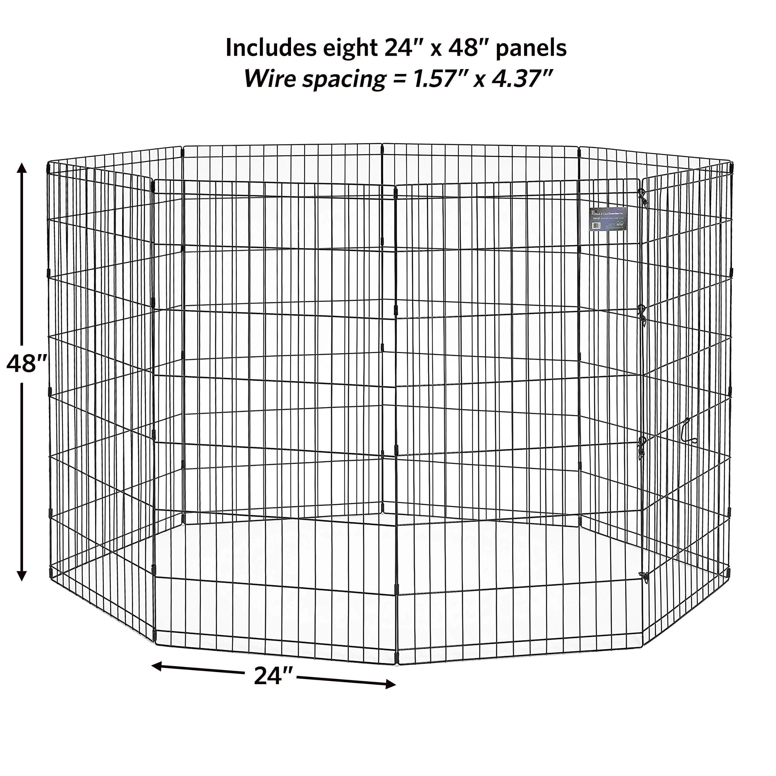 Midwest Contour Metal Exercise Pen for Dogs with Door - Black - 48" Height - Image 5